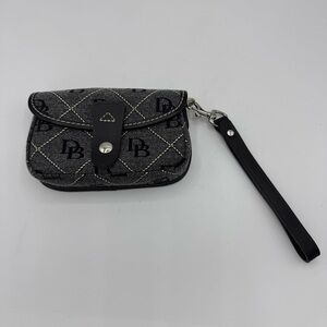 Dooney & Bourke Signature Quilt Flap Wristlet Authentic Vintage Denim pouch y2k